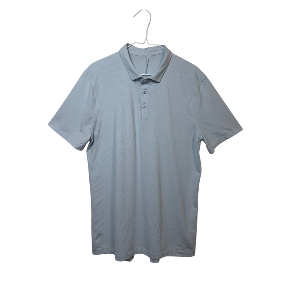 Lululemon Evolution Polo Shirt Mens S Light Blue Short Sleeve Golf Athletic
